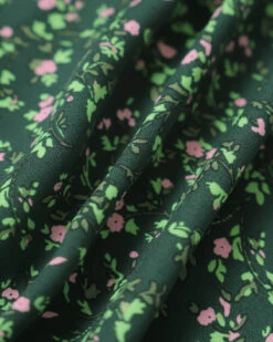 The Green Crew Neck Button-up Floral Midi Dress -Outlet Dress Mix Up Store IMG 3212