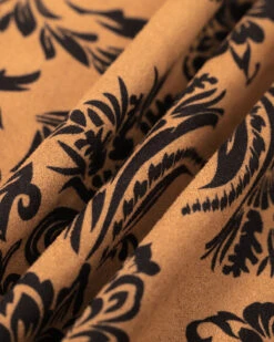 The Brown High Waist Floral Suede Midi Skirt -Outlet Dress Mix Up Store IMG 3432