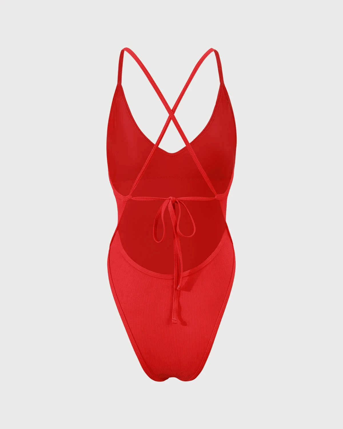 The Red Ribbed Cross Back One-Piece Swimsuit 6 The Red Ribbed Cross Back One-Piece Swimsuit - Image 6