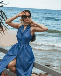 The Blue Lapel Tunic Sleeveless Midi Dress -Outlet Dress Mix Up Store Photoby my.ragtime.gal 827997