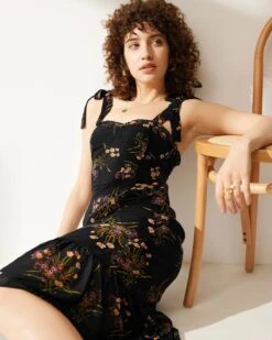 The Tie Strap Ruffle Floral Dress 14 The Tie Strap Ruffle Floral Dress -Outlet Dress Mix Up Store QG67253 529967