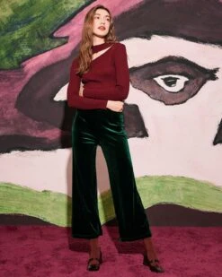 The Wine Red Slim-Fitting Cutout Knit Top 9 The Wine Red Slim-Fitting Cutout Knit Top -Outlet Dress Mix Up Store RIHOAS0600 003ca4ec 4545 4a91 bb80 888ff21f6783