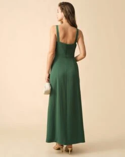 The Solid Color Side Slit Maxi Dress -Outlet Dress Mix Up Store RIHOAS0841 490223