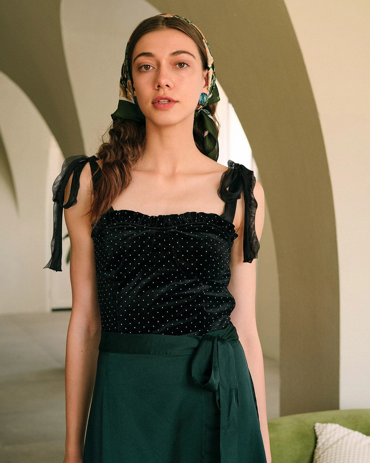 The Sweetheart Neck Rhinestone Tie Strap Top 1 The Sweetheart Neck Rhinestone Tie Strap Top