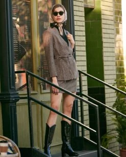 The V Neck Plaid Single Button Blazer -Outlet Dress Mix Up Store RIHOAS170518