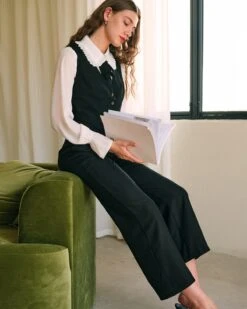 The Solid Pleated High-waisted Pants -Outlet Dress Mix Up Store RIHOAS2635