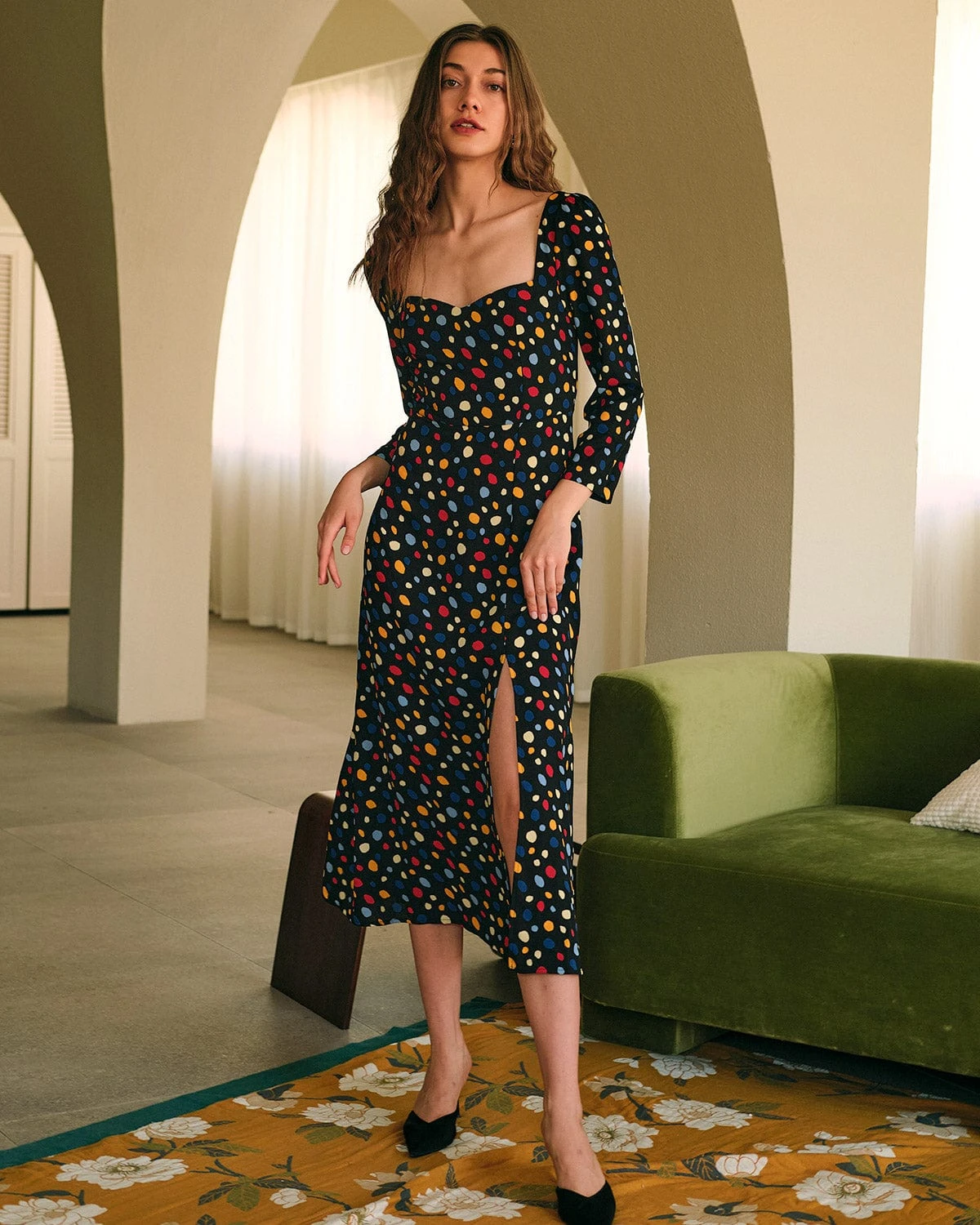 The Sweetheart Neck Polka Dot Maxi Dress 2 The Sweetheart Neck Polka Dot Maxi Dress - Image 2