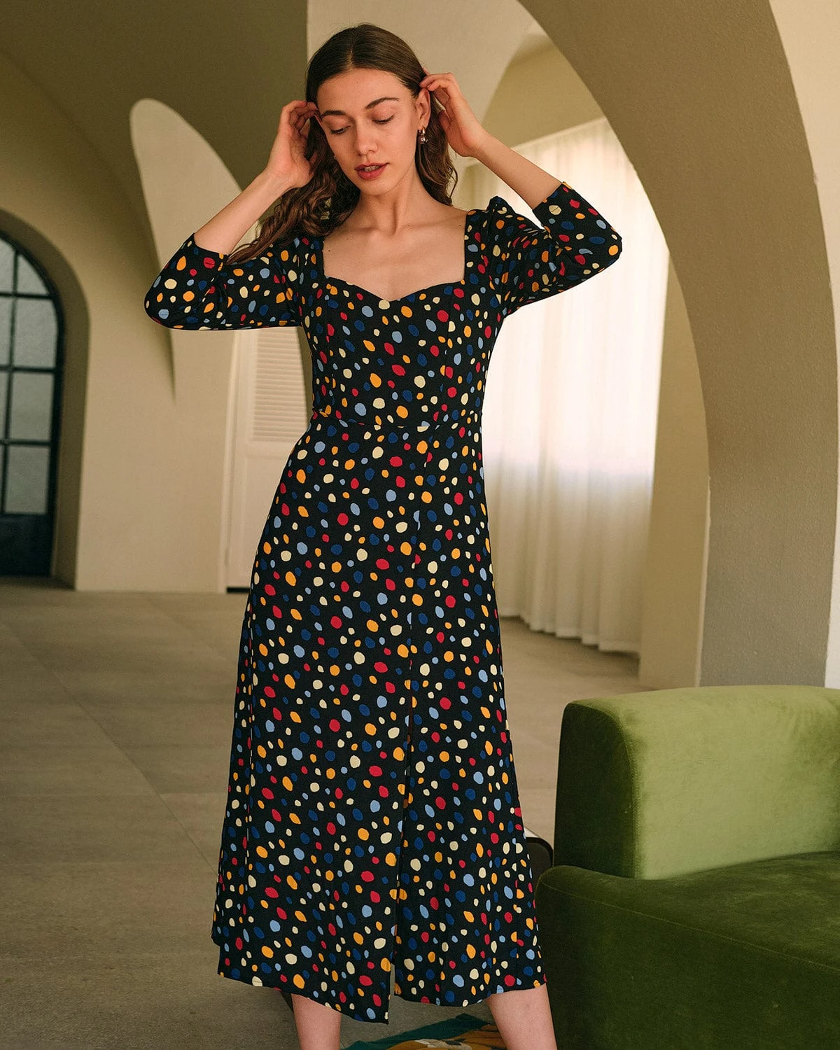 The Sweetheart Neck Polka Dot Maxi Dress 1 The Sweetheart Neck Polka Dot Maxi Dress