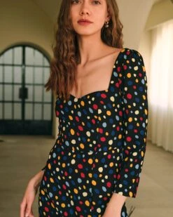 The Sweetheart Neck Polka Dot Maxi Dress 10 The Sweetheart Neck Polka Dot Maxi Dress -Outlet Dress Mix Up Store RIHOAS3477
