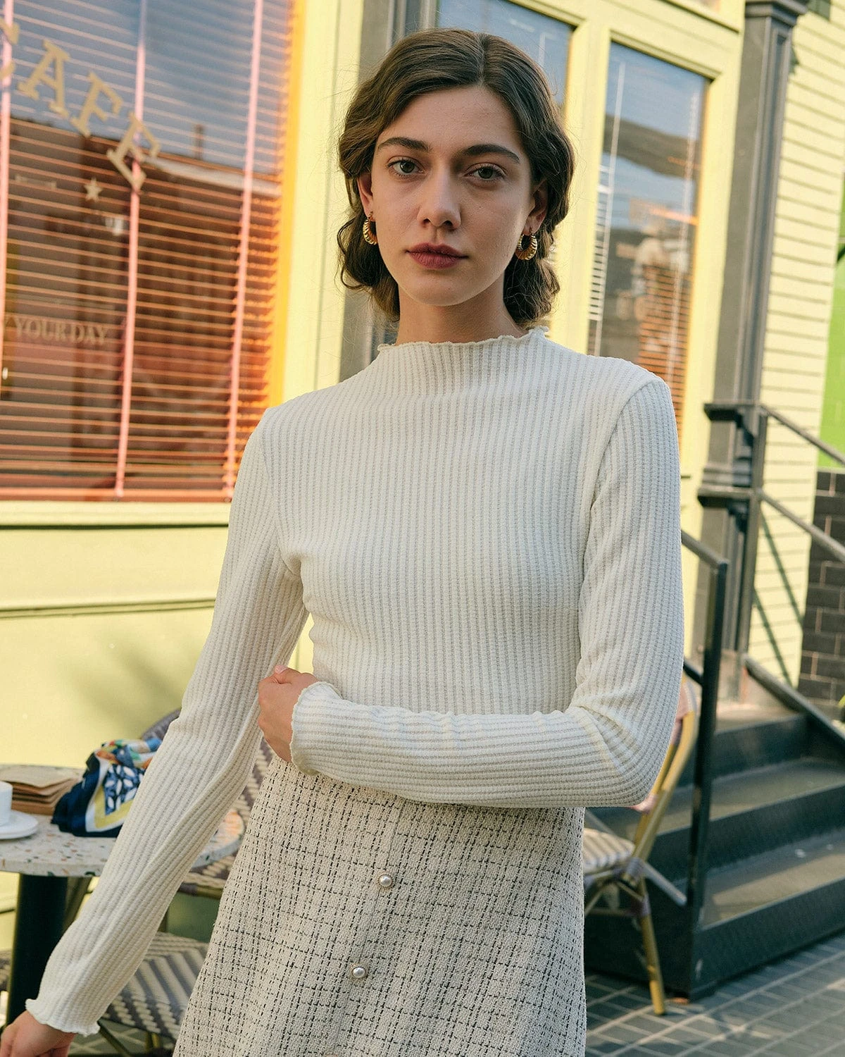 The Solid Mock Neck Slim Fit Tee 2 The Solid Mock Neck Slim Fit Tee - Image 2