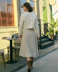 The Solid Cropped Tweed Jacket -Outlet Dress Mix Up Store RIHOAS3861