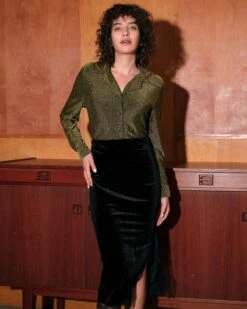 The Collared Button Front Glitter Blouse 7 The Collared Button Front Glitter Blouse -Outlet Dress Mix Up Store RIHOAS6728