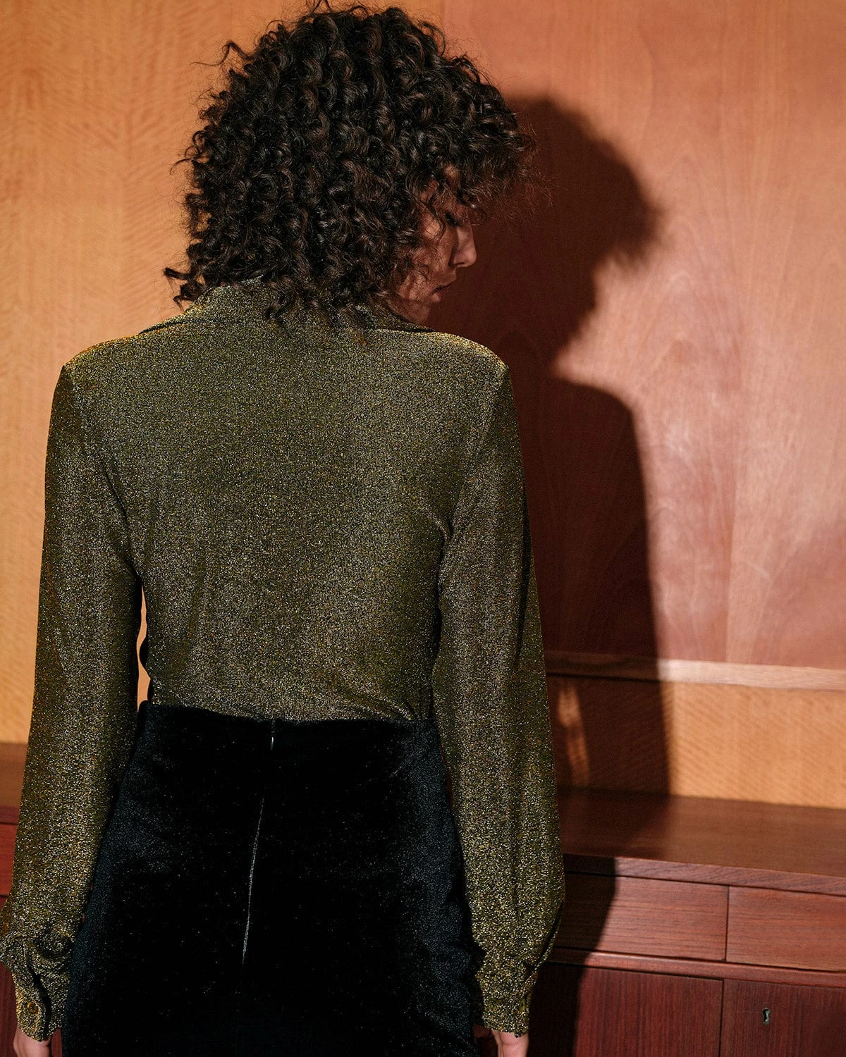 The Collared Button Front Glitter Blouse 5 The Collared Button Front Glitter Blouse - Image 5