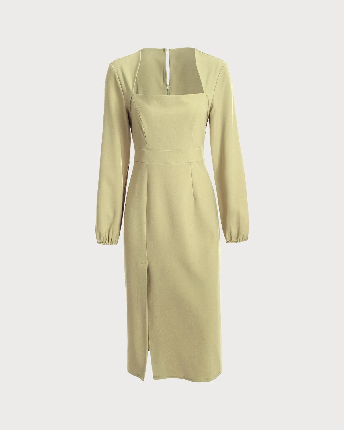 The Solid Square Neck Long Sleeve Dress 6 The Solid Square Neck Long Sleeve Dress - Image 6