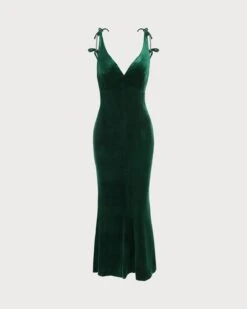 The Velvet Chain Strap Bodycon Maxi Dress -Outlet Dress Mix Up Store RW73506