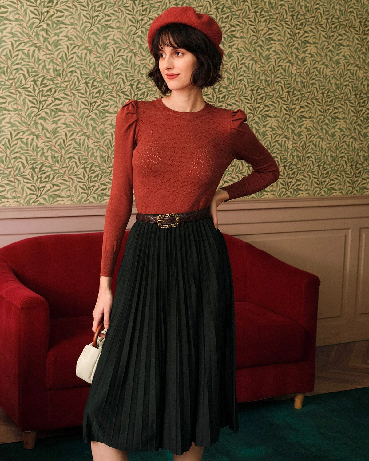 The Solid Puff Sleeve Slim-fitting Knit Top 3 The Solid Puff Sleeve Slim-fitting Knit Top - Image 3