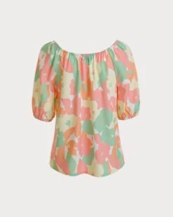 The Color Block Floral Blouses -Outlet Dress Mix Up Store blouses the color block floral blouses 38002254643413