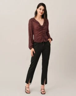 The Drawstring See-through Floral Blouse -Outlet Dress Mix Up Store blouses the drawstring see through floral blouse 38183345225941