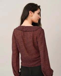 The Drawstring See-through Floral Blouse -Outlet Dress Mix Up Store blouses the drawstring see through floral blouse 38183346110677