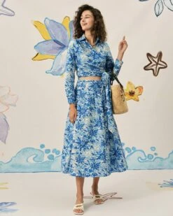 The Floral Wrap Long Sleeve Blouse -Outlet Dress Mix Up Store blouses the floral wrap long sleeve blouse 38076275917013