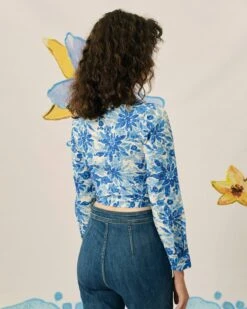 The Floral Wrap Long Sleeve Blouse -Outlet Dress Mix Up Store blouses the floral wrap long sleeve blouse 38076276080853