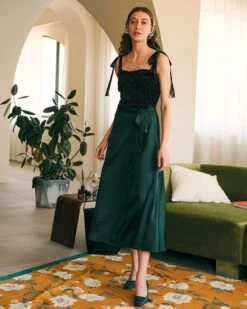 The Tie Waist High Waisted Satin Midi Skirt -Outlet Dress Mix Up Store c5df94832629838bb84382c3198257ac a0d25556 0b2f 4887 9141 339aa73f045a