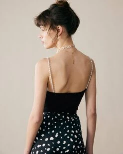 The Beaded Strap Ribbed Cami Top 8 The Beaded Strap Ribbed Cami Top -Outlet Dress Mix Up Store camis the beaded strap ribbed cami 36836209787093