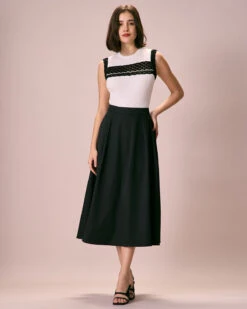 The White Contrast Trim Crochet Tank Top -Outlet Dress Mix Up Store contrast trim crochet tank top tops cjxpnv