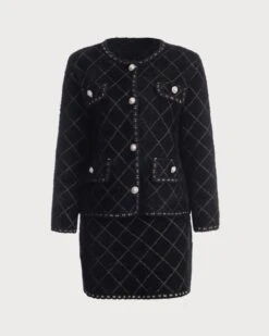 The Argyle Cardigan And Mini Skirt Set -Outlet Dress Mix Up Store ee9fca1675245e76be56b53599e3d9ec