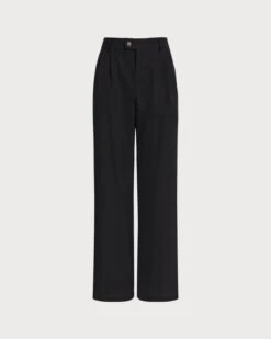 The Solid Pleated High-waisted Pants -Outlet Dress Mix Up Store ff