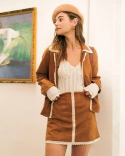 The Lapel Single-breasted Suede Jacket -Outlet Dress Mix Up Store jackets the lapel single breasted suede jacket 38440588017877