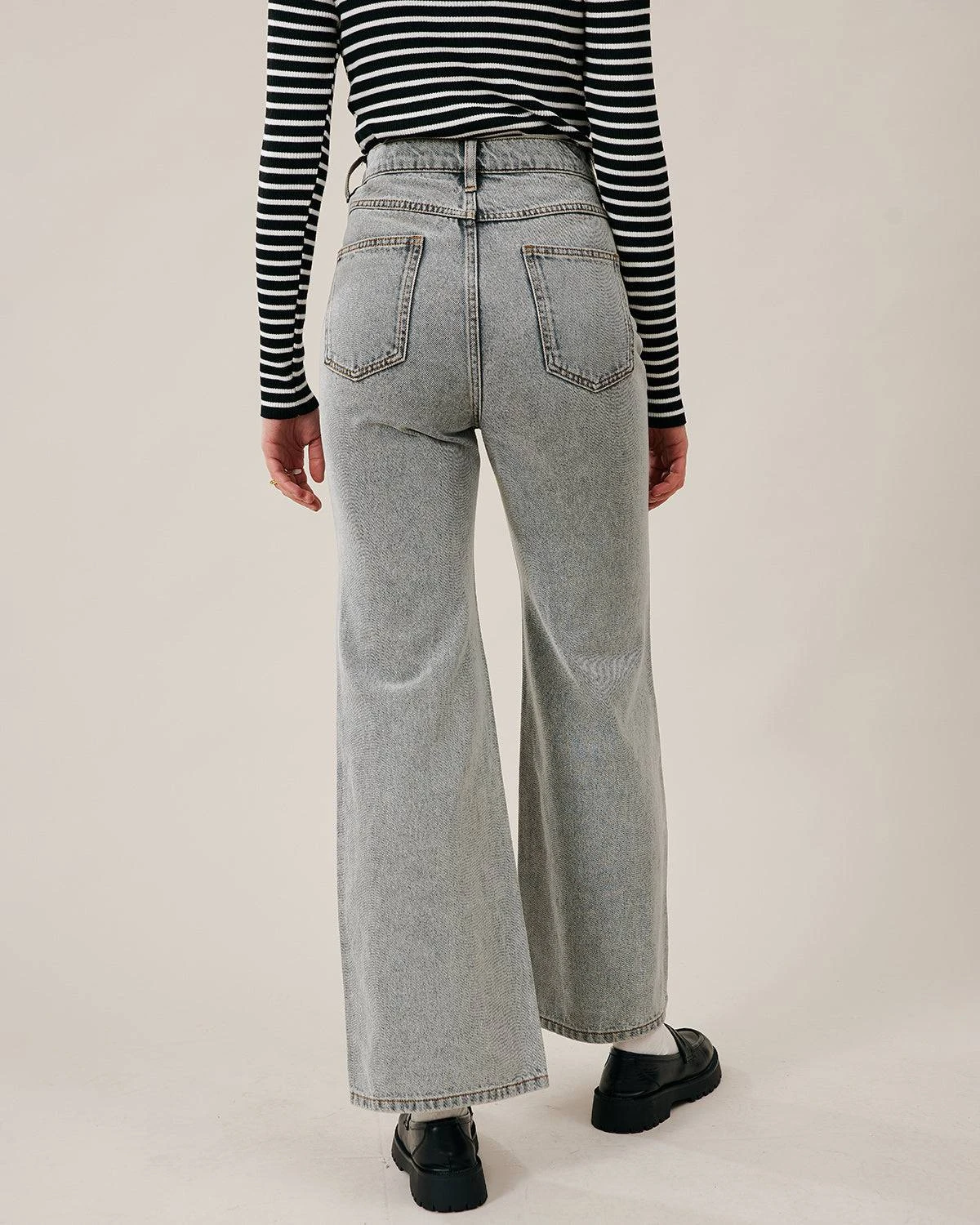 The Premium-fabric Vintage Wide-leg Flared Jeans 8 The Premium-fabric Vintage Wide-leg Flared Jeans - Image 8