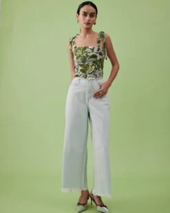 The Premium-fabric Wide-leg Crop Jeans -Outlet Dress Mix Up Store jeans the premium fabric wide leg crop jeans 36601579208917