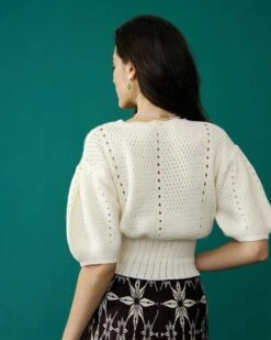 The Short-Sleeve Cutout Knitted Top -Outlet Dress Mix Up Store knit tops the short sleeve cutout knitted top 36307050463445