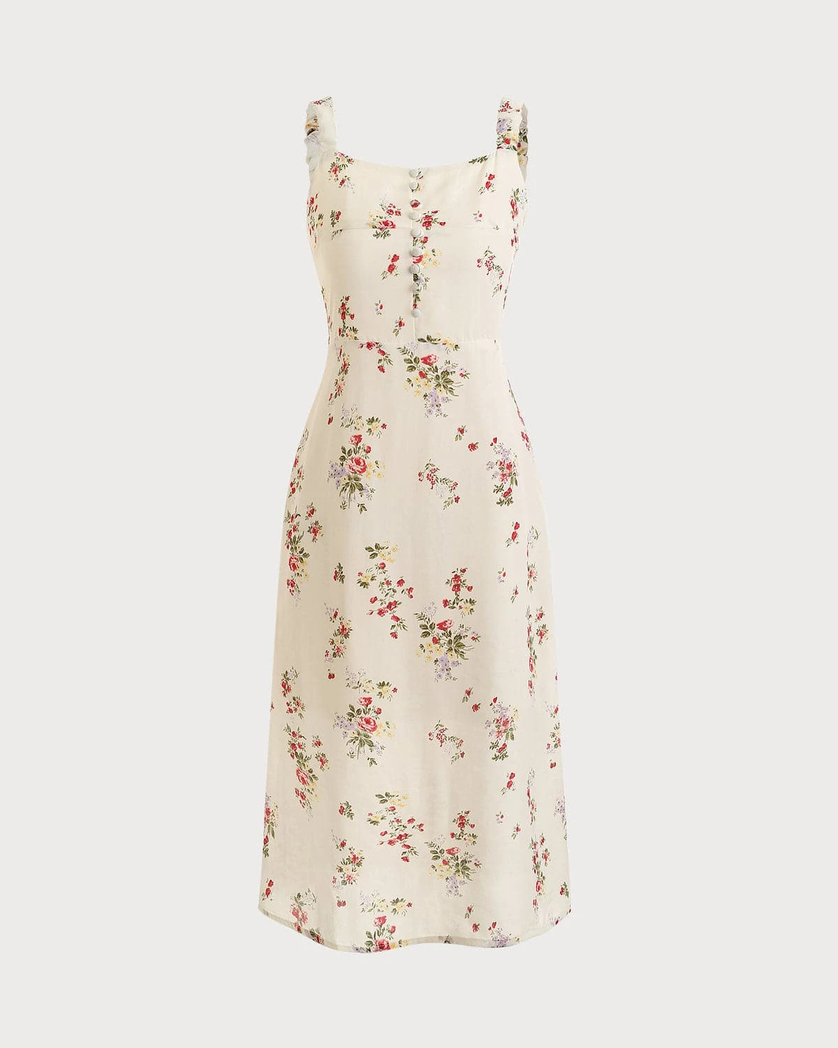 The Elasticized Shoulder Straps Floral Dress 1 The Elasticized Shoulder Straps Floral Dress