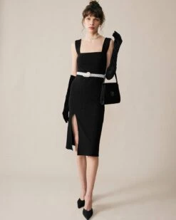 Square Neck Backless Midi Dress 7 Square Neck Backless Midi Dress -Outlet Dress Mix Up Store midi dresses black xs square neck backless midi dress 37168312221909