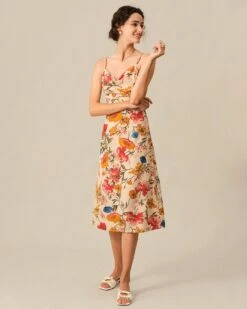 The Cowl Neck Suspender Midi Dress -Outlet Dress Mix Up Store midi dresses multi s the cowl neck suspender midi dress 37949752574165