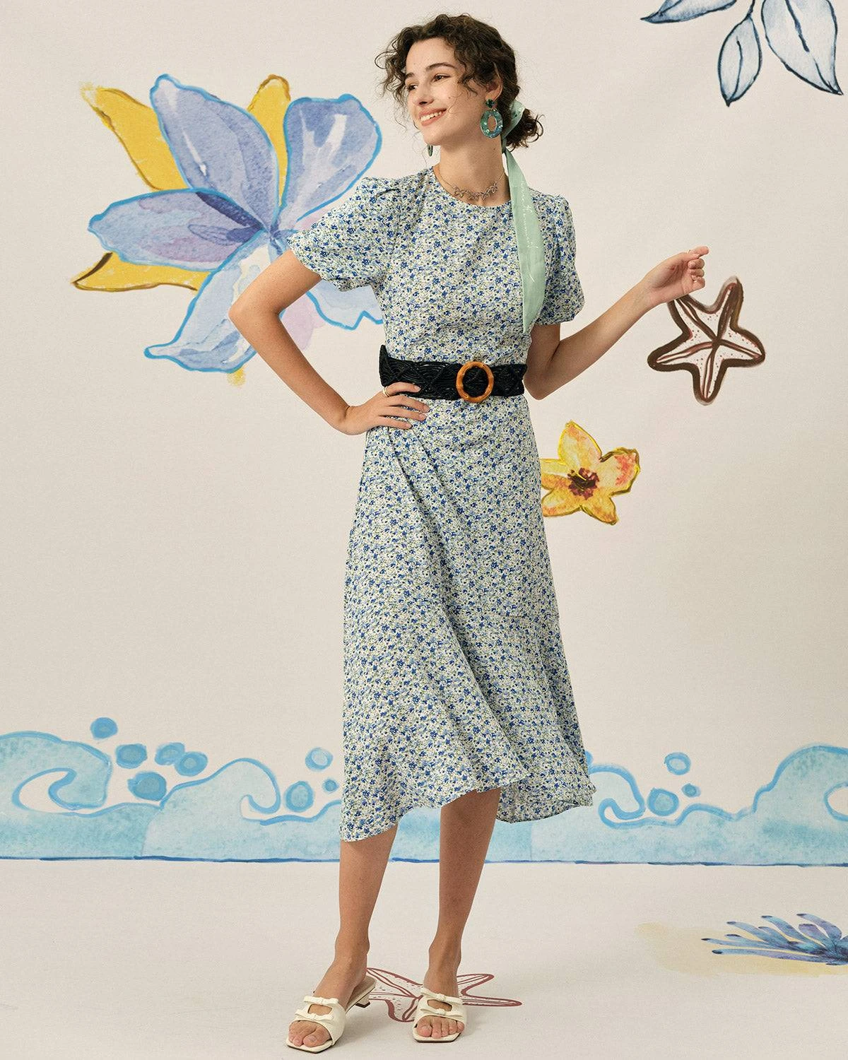 The Ruffle Backless Floral Midi Dress 4 The Ruffle Backless Floral Midi Dress - Image 4