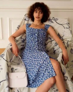 The Single-breasted Floral Midi Dress -Outlet Dress Mix Up Store midi dresses the single breasted floral midi dress 37777171841237