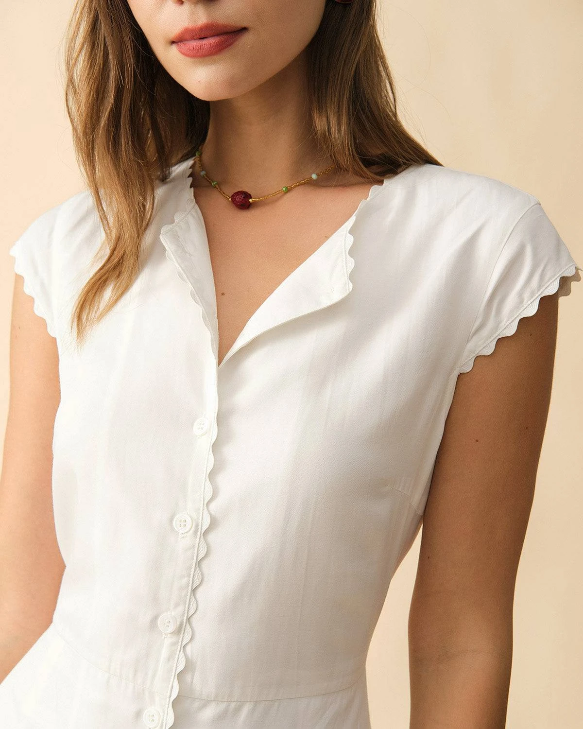 The Solid Color Lapel Midi Dress 2 The Solid Color Lapel Midi Dress - Image 2