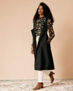 The Sleeveless Single-breasted Longline Waistcoat 8 The Sleeveless Single-breasted Longline Waistcoat -Outlet Dress Mix Up Store rihoas176583