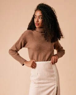 The High Waisted Side Slit Tweed Skirt -Outlet Dress Mix Up Store rihoas176685