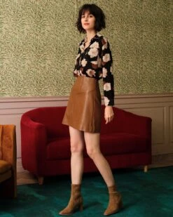 The High Waisted PU Leather A-line Mini Skirt 8 The High Waisted PU Leather A-line Mini Skirt -Outlet Dress Mix Up Store rihoas6038