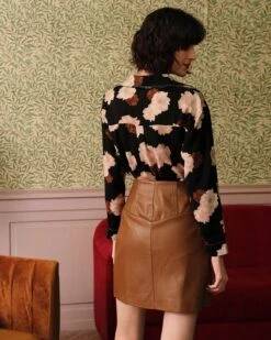 The High Waisted PU Leather A-line Mini Skirt 10 The High Waisted PU Leather A-line Mini Skirt -Outlet Dress Mix Up Store rihoas6103