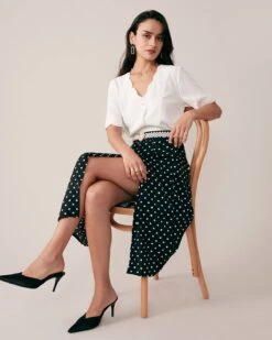 The Ruffle Neckline Pearl Button Shirt -Outlet Dress Mix Up Store shirts the ruffle neckline pearl button shirt 37178840056021