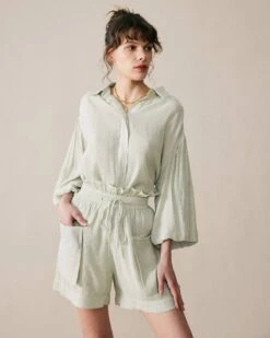 The Solid High Waist Drawstring Shorts -Outlet Dress Mix Up Store shorts the solid high waist drawstring shorts 37449939648725