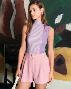 The Solid High Waisted Pleated Shorts -Outlet Dress Mix Up Store shorts the solid high waisted pleated shorts 38372076749013
