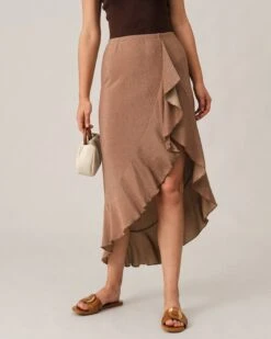 The Solid Tulip Hem Ruffle Skirt