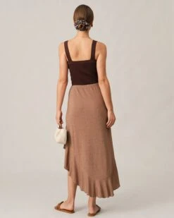 The Solid Tulip Hem Ruffle Skirt -Outlet Dress Mix Up Store skirts the solid tulip hem ruffle skirt 38087265190101