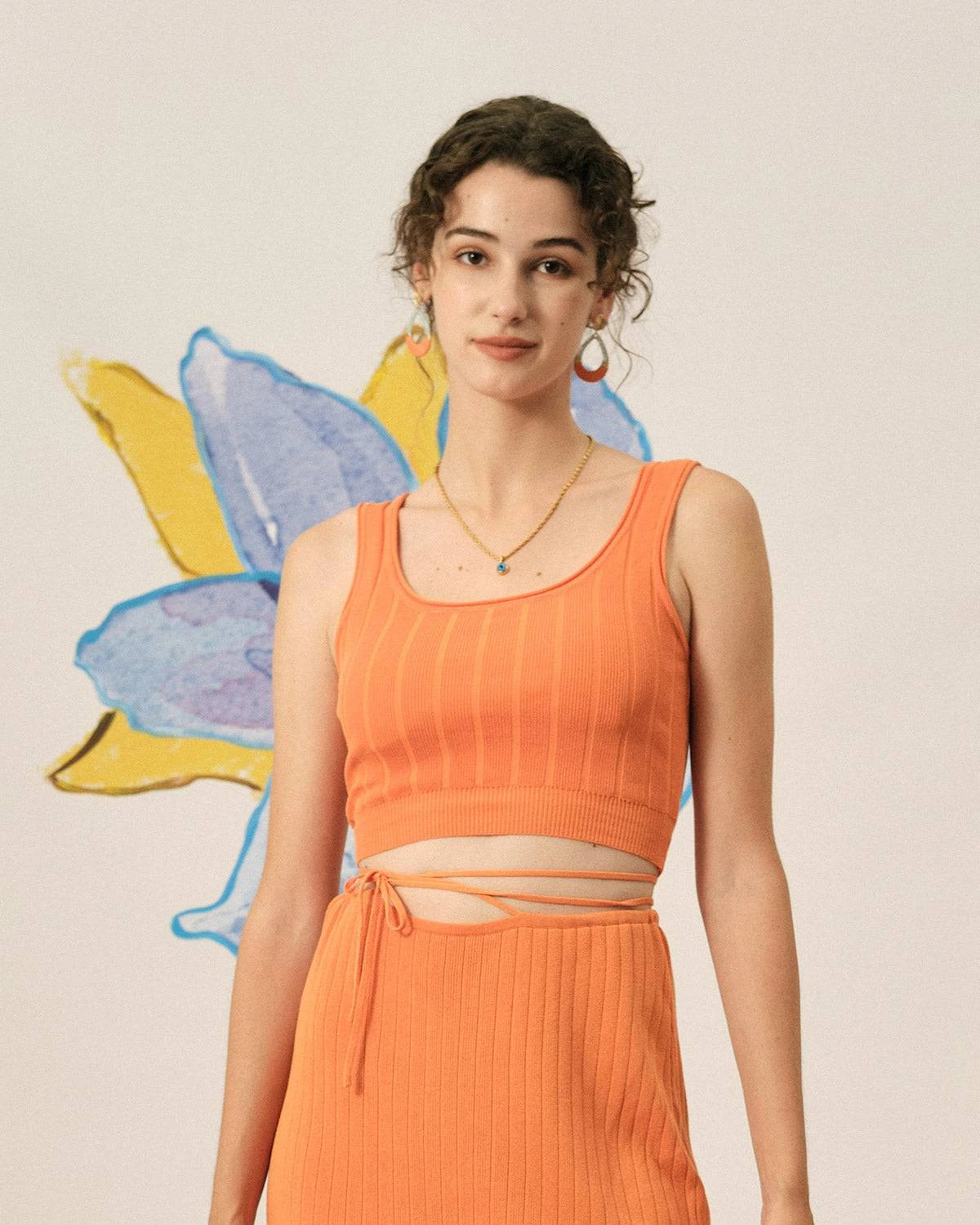 The Solid Color Knit Crop Tank Top 1 The Solid Color Knit Crop Tank Top